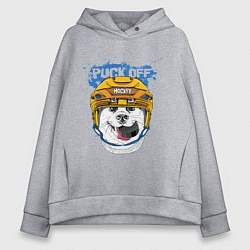 Толстовка оверсайз женская Hockey Dog, цвет: меланж