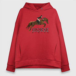 Толстовка оверсайз женская HORSE RIDING, цвет: красный