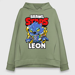 Толстовка оверсайз женская BRAWL STARS WEREWOLF LEON, цвет: авокадо