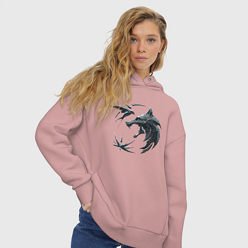 Женское худи оверсайз Ведьмак сериал / Пыльно-розовый – фото 3