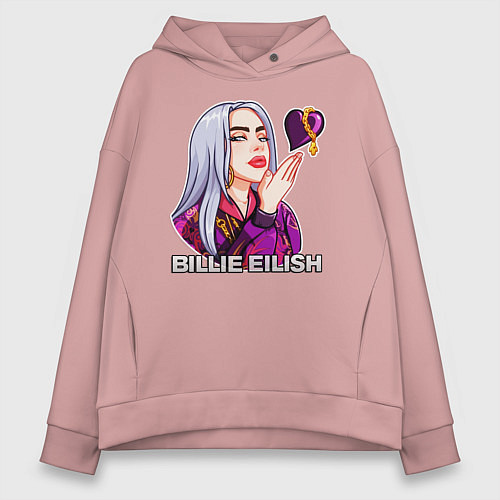 Женское худи оверсайз BILLIE EILISH / Пыльно-розовый – фото 1