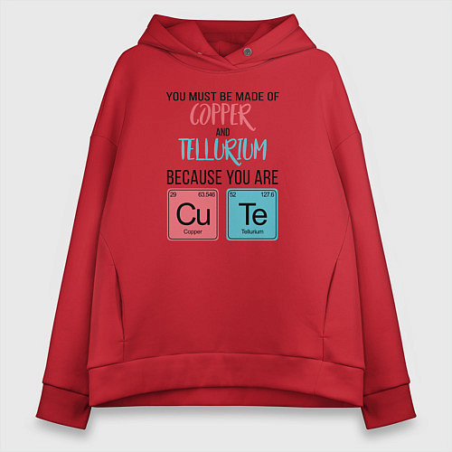 Женское худи оверсайз Copper and Tellurium / Красный – фото 1