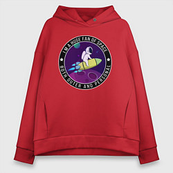 Толстовка оверсайз женская Space, цвет: красный