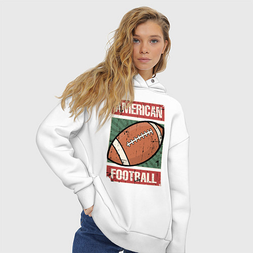 Женское худи оверсайз Football / Белый – фото 3