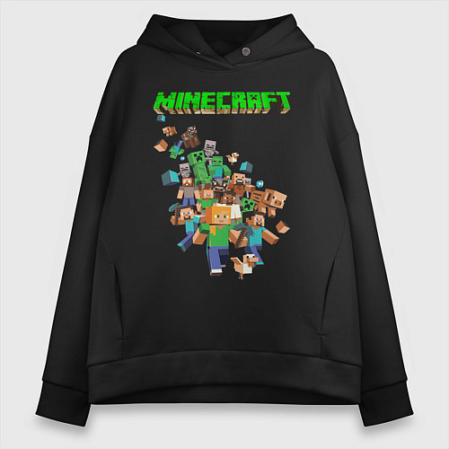 Женское худи оверсайз Minecraft / Черный – фото 1