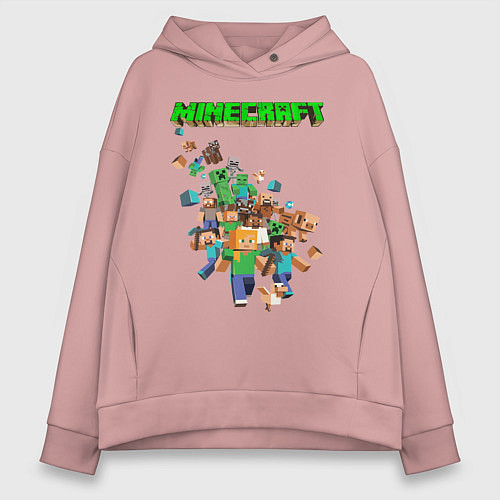 Женское худи оверсайз Minecraft / Пыльно-розовый – фото 1