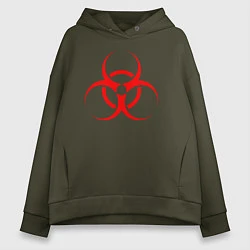 Толстовка оверсайз женская BIOHAZARD, цвет: хаки