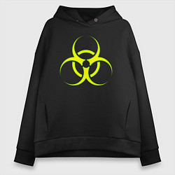 Толстовка оверсайз женская BIOHAZARD, цвет: черный