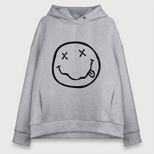 Женское худи оверсайз NIRVANA на спине / Меланж – фото 1