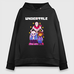 Толстовка оверсайз женская UNDERTALE, цвет: черный