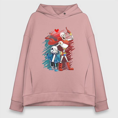 Женское худи оверсайз UNDERTALE / Пыльно-розовый – фото 1