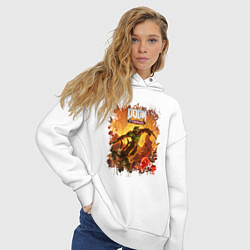 Толстовка оверсайз женская DOOM, цвет: белый — фото 2