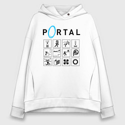 Толстовка оверсайз женская PORTAL, цвет: белый