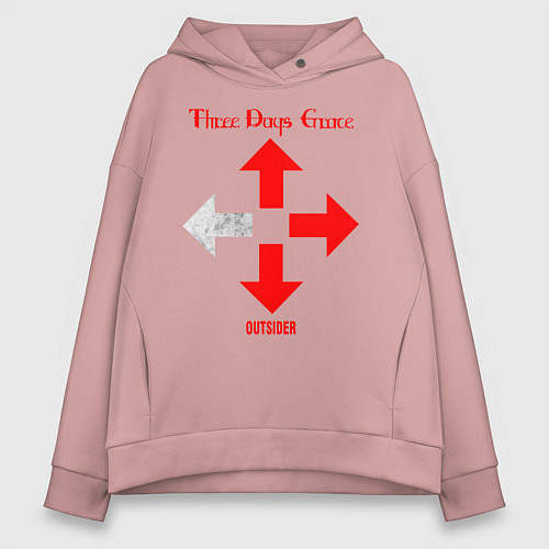 Женское худи оверсайз Three Days Grace / Пыльно-розовый – фото 1