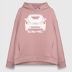 Толстовка оверсайз женская Honda Civic EP 7gen, цвет: пыльно-розовый