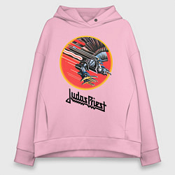Толстовка оверсайз женская JUDAS PRIEST, цвет: светло-розовый