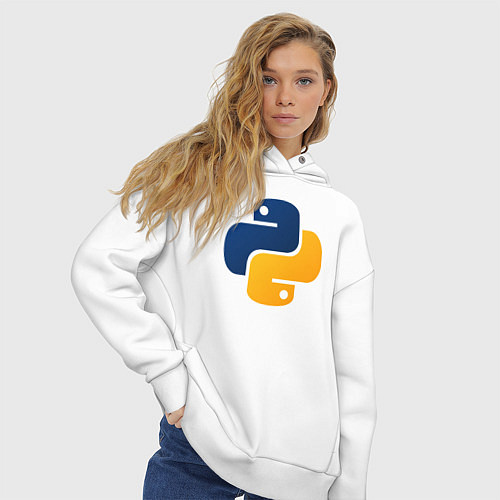 Женское худи оверсайз Python / Белый – фото 3