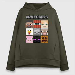 Толстовка оверсайз женская MINECRAFT, цвет: хаки