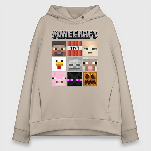 Женское худи оверсайз MINECRAFT / Миндальный – фото 1