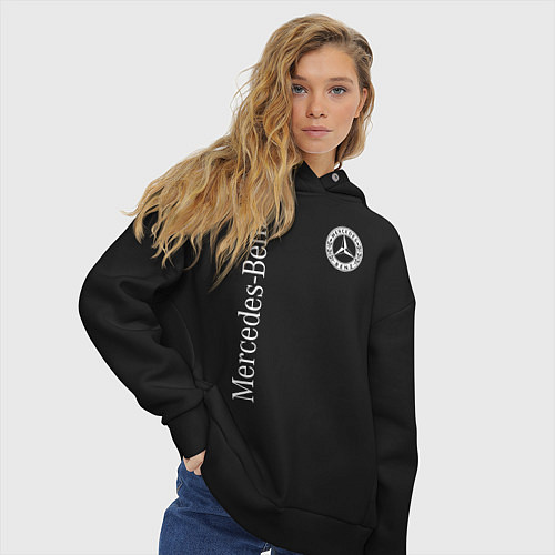 Женское худи оверсайз MERCEDES / Черный – фото 3