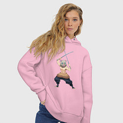 Толстовка оверсайз женская KIMETSU NO YAIBA, цвет: светло-розовый — фото 2