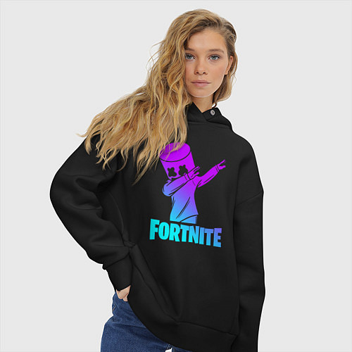 Женское худи оверсайз FORTNITE X MARSHMELLO / Черный – фото 3