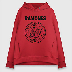 Толстовка оверсайз женская RAMONES, цвет: красный