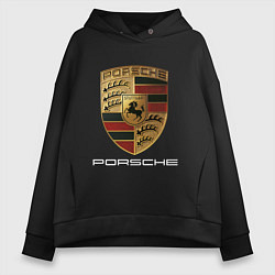 Толстовка оверсайз женская PORSCHE, цвет: черный