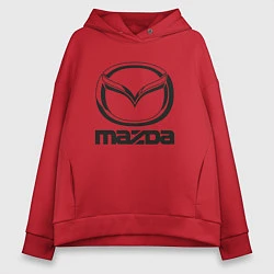 Толстовка оверсайз женская MAZDA LOGO, цвет: красный