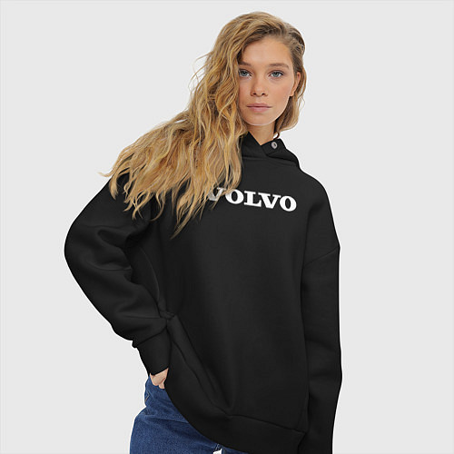 Женское худи оверсайз VOLVO / Черный – фото 3