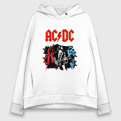 Толстовка оверсайз женская ACDC, цвет: белый