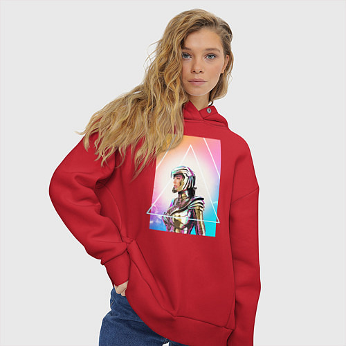 Женское худи оверсайз Чудо-женщина / Красный – фото 3