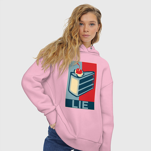 Женское худи оверсайз PORTAL / Светло-розовый – фото 3