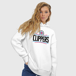 Толстовка оверсайз женская Los Angeles Clippers 1, цвет: белый — фото 2