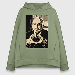 Толстовка оверсайз женская Ленин Oko, цвет: авокадо