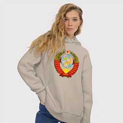 Толстовка оверсайз женская СССР, цвет: миндальный — фото 2