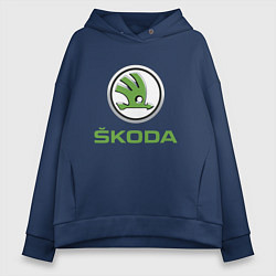 Толстовка оверсайз женская Skoda, цвет: тёмно-синий