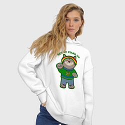 Толстовка оверсайз женская Jamaica Cat, цвет: белый — фото 2