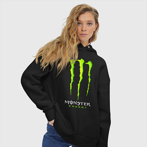 Женское худи оверсайз MONSTER ENERGY / Черный – фото 3