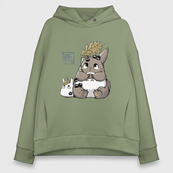 Толстовка оверсайз женская Тоторо, цвет: авокадо
