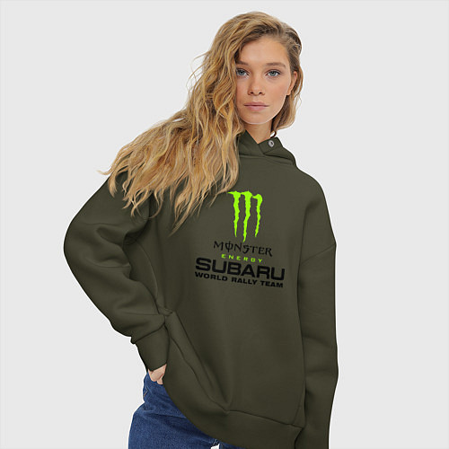Женское худи оверсайз MONSTER ENERGY Z / Хаки – фото 3