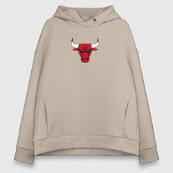 Толстовка оверсайз женская CHICAGO BULLS, цвет: миндальный