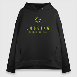 Толстовка оверсайз женская Jogging, цвет: черный