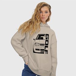 Толстовка оверсайз женская Volkswagen Golf Z, цвет: миндальный — фото 2