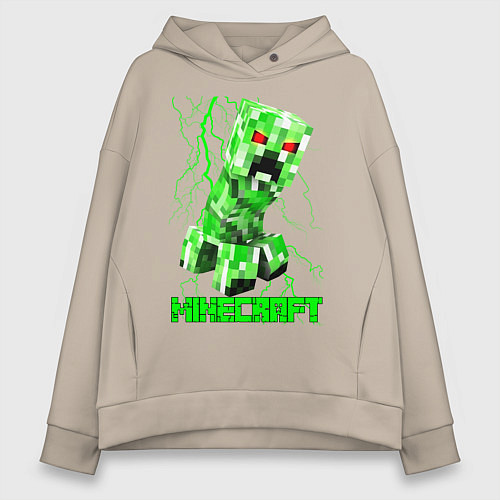 Женское худи оверсайз MINECRAFT CREEPER / Миндальный – фото 1