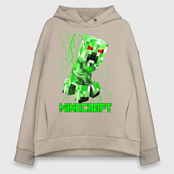 Толстовка оверсайз женская MINECRAFT CREEPER, цвет: миндальный