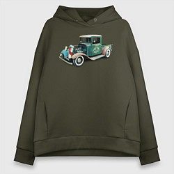 Толстовка оверсайз женская RAT ROD PIKUP, цвет: хаки
