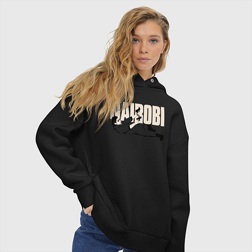 Женское худи оверсайз БУМАЖНЫЙ ДОМ / Черный – фото 3