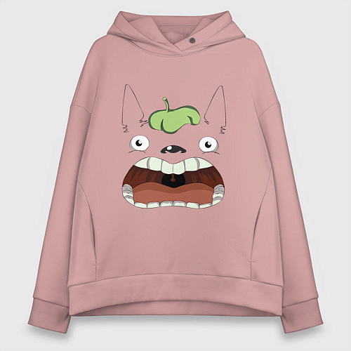 Женское худи оверсайз Scream Totoro / Пыльно-розовый – фото 1