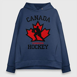 Толстовка оверсайз женская Canada Hockey, цвет: тёмно-синий